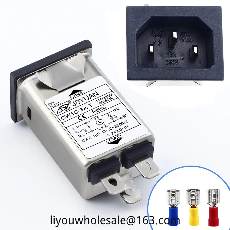 CW2A-10A-T CW2B CW2C-10A-T ซ็อกเก็ต Dual ฟิวส์สวิทช์ 220V กรอง CW1D