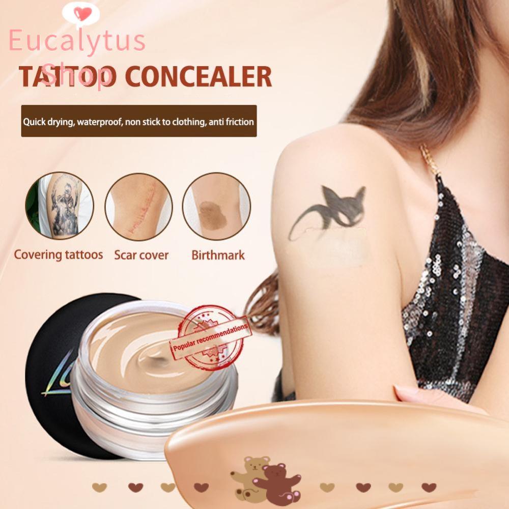 EUCALYTUSS Tattoo คอนซีลเลอร์, ยาวกันน้ํา 2 สีสิวคอนซีลเลอร์,แบบพกพาแห้งเร็วใช้กับผิวไม่มีรอยเปื้อนรอยแผลเป็นแต่งหน้า