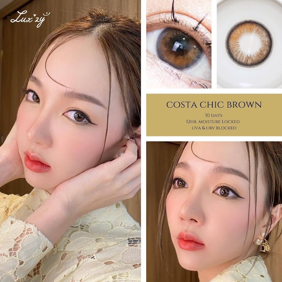 💖คอนแทคเลนส์ - Costa Chic (Luxzylens)💖Size S💖สี : Brown / Choco / Black