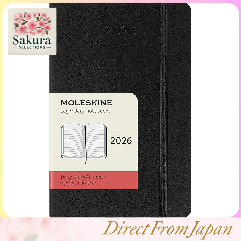 Moleskine Planner 2026 January Start 12-Month Daily Diary Pocket Size (9cm x 14cm) Softcover Black D
