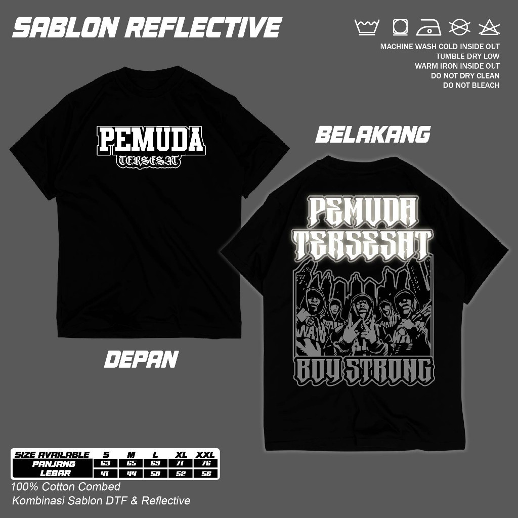 เสื้อยืด Lost Youth Boys Strong - เสื้อ Viral สะท้อนแสง Distro ล่าสุดพร้อมคํา - เสื้อยืดผ้าฝ้าย Comb