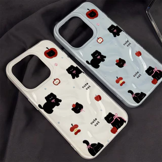 ✨จัดส่งฟรีในพื้นที่✨เคสโทรศัพท์อุกกาบาตสุนัขสีดำน่ารักสำหรับ iPhone 16 15 14 13 12 11 6 7 8 Plus Pro Promax