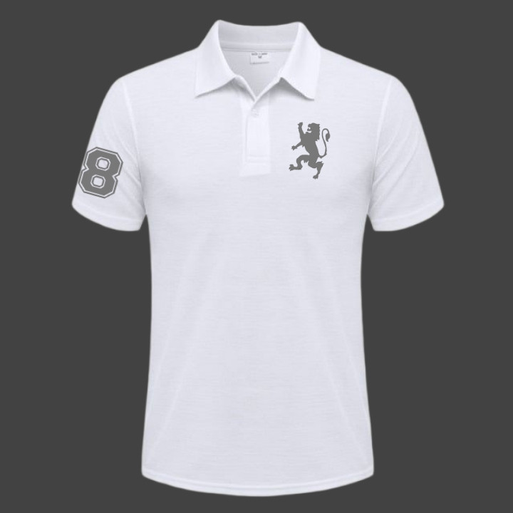 Store_nfzal Poloshirt นําเข้า GDN Lion 8 Tex Grey Premium เสื้อโปโลเสื้อยืดคอปกสําหรับบุรุษและสตรีรุ