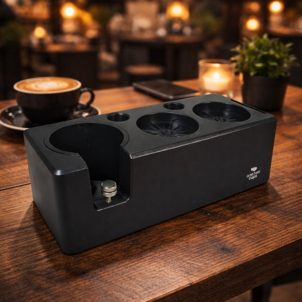 One Two Cups Coffee Tamper Station Espresso Portafilter 245x100x77mm - AK345 - Tinari