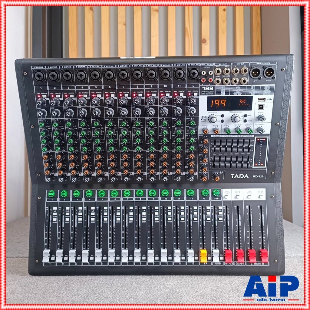 TADA MZ-4120 POWERMIX 4CH พาวเวอร์มิกเซอร์ขนาด 12 แชลแนล กำลังขับ 4CH x 800 วัตต์ มีครอสโอเวอร์ในตัว