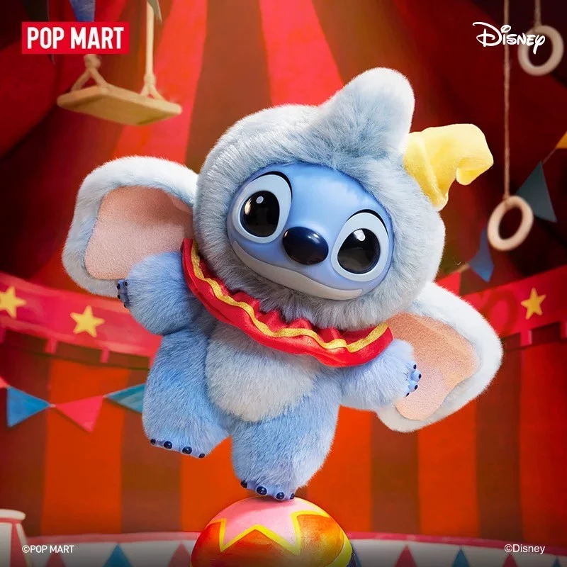ของแท้ POPMART Stitch Crossing Series ตุ๊กตาไวนิลจี้ Mystery Box ของเล่นของขวัญ