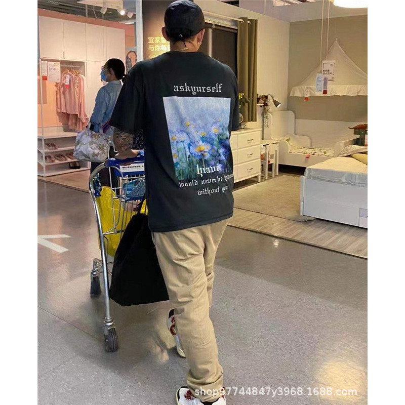 IY4T ASK Daisy niche trendy brand high street casual loose-fitting couple's short-sleeve shirt T Men