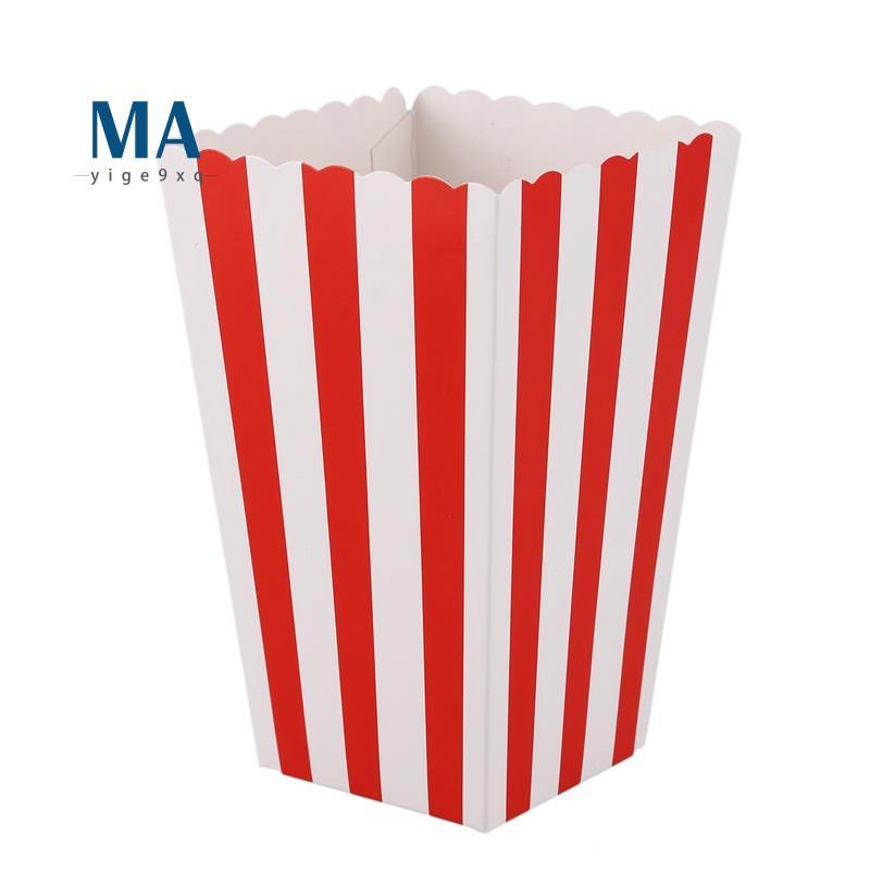 Meige9xq12 Cinema Treat Party Small Candy Favour Popcorn Bags Boxes,สีแดง