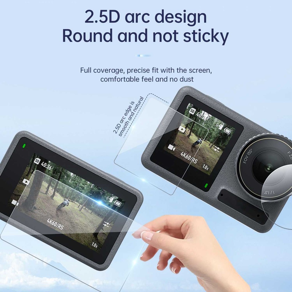 ฟิล์มกันรอยกระจกนิรภัย Domura 2.5D สําหรับ DJI Osmo Action 5 Pro - S6-FLM-13-DJ