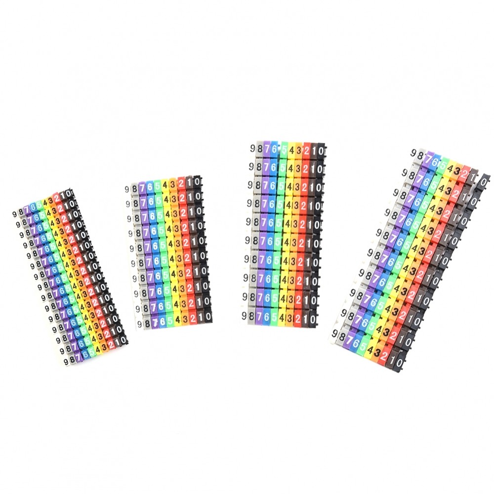 Vibrant สีสายเครื่องหมาย 100 ชิ้น CType หมายเลขแท็กป้ายสําหรับ 1 56 มม.สําหรับลวด