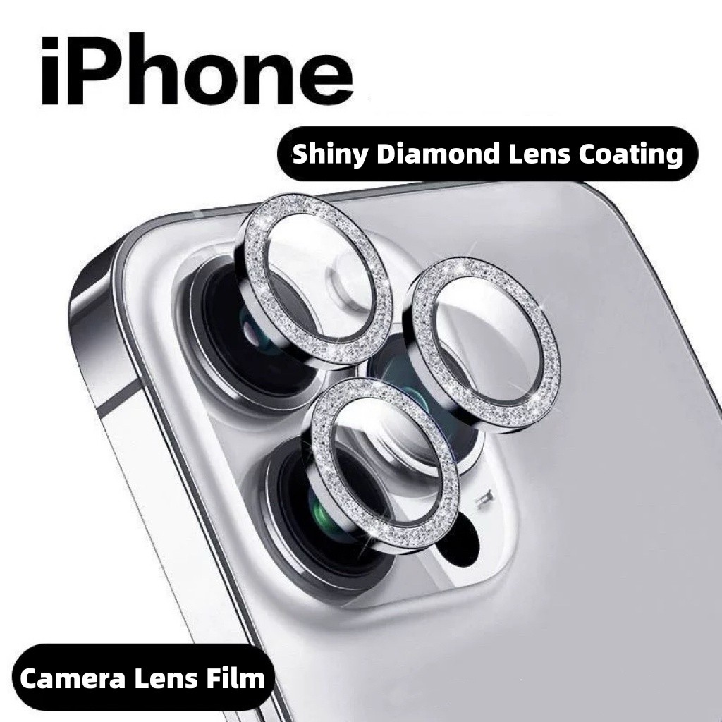 ใช้ได้กับ For iPhone 13 17 Air 11 16 15 12 14 Pro Max Plus ประกายวิบวับฟิล์มเลนส์กล้อง ป้องกันเลนส์กล้อง ทนต่อรอยขีดข่วน