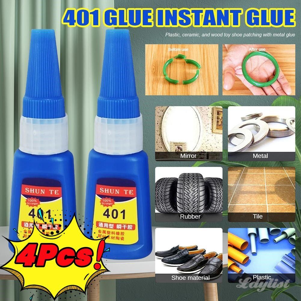 ღ กาว 401 แห้งเร็ว 20 กรัม 1/4 ชิ้น กาวเหนียวแน่น 20 มล. กาวอเนกประสงค์ กาวร้อนชนิดแข็งแรง