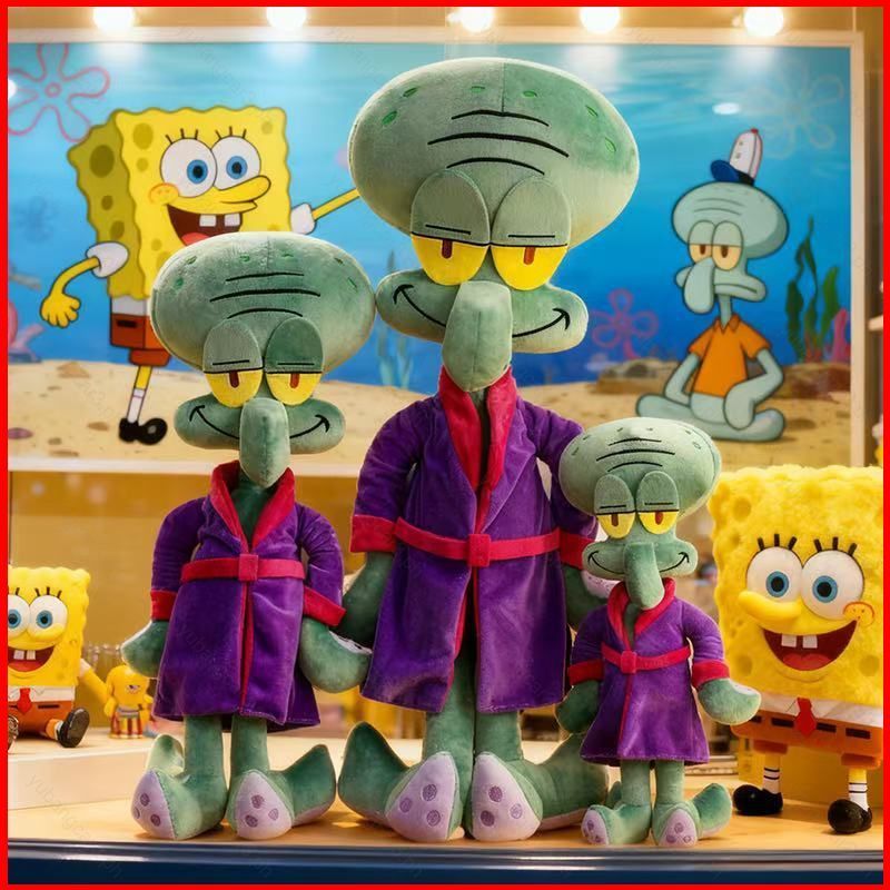 YB3 SpongeBob SquarePants Squidward Quincy Tentacles Plushie Robe ชุดนอน Plush Companion ตุ๊กตาหมอน 