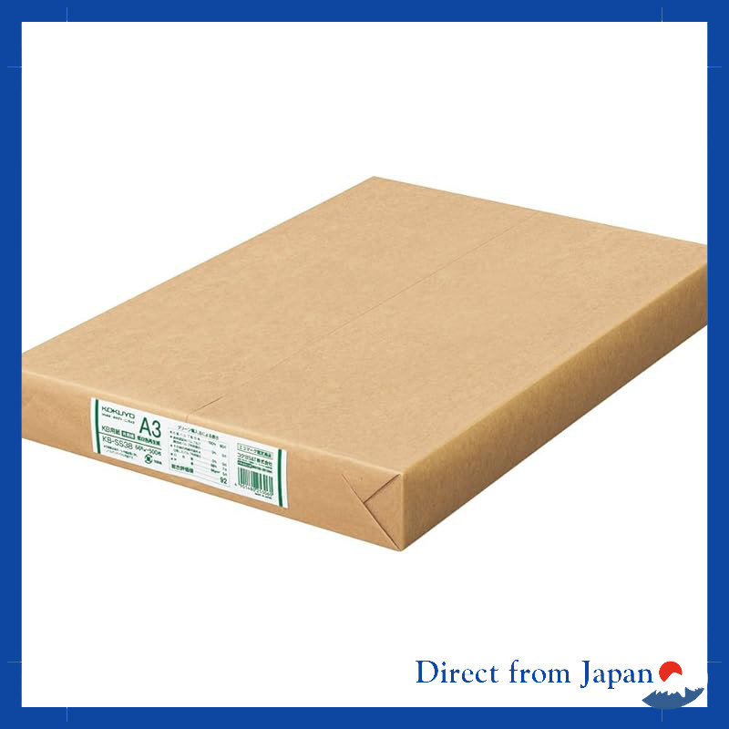 KOKUYO A3 Copy Paper 500 Sheets 0.10mm Thickness Low White Recycled Paper PPC Paper KB-SS38