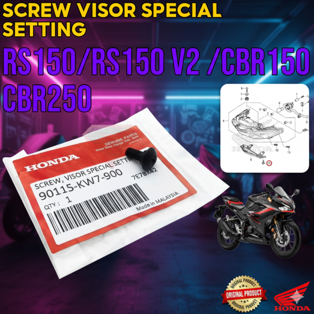 HONDA RS150 RS 150 V2 CBR150 CBR250 VISOR SCREW ชุดพิเศษ CBR 150 CBR 250 90115-KW7-900