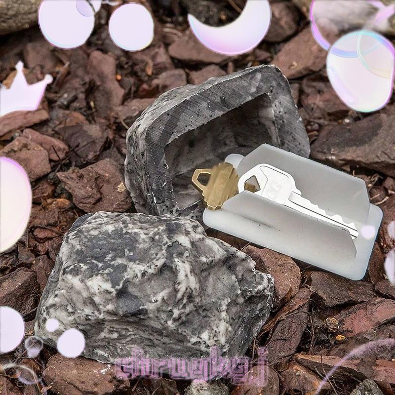 Hide-A-อะไหล่-Key Fake-Rock - ดูชุดหินจําลองกล่องเก็บกุญแจเรซิ่นชุด chruykgj.th