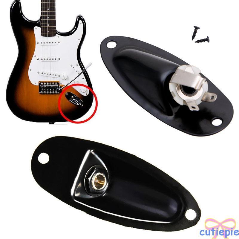 Cutie Black Boat Input Output Jack Plate Socket With Screws For Guitar