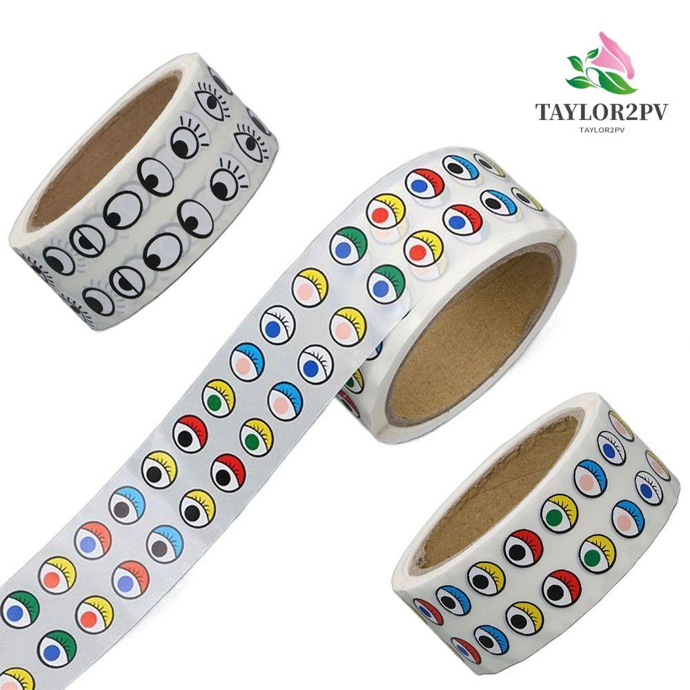 TAYLOR2PV ดวงตา DIY สติกเกอร์ม้วน,ป้ายเหนียวของขวัญตกแต่งตาตกแต่งDecals,น่ารักกาวกันน้ําDIYหัตถกรรมข