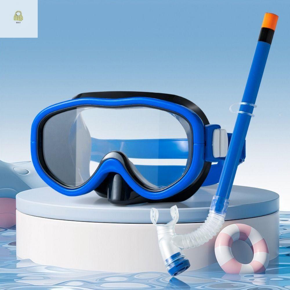 WAY Kids Snorkel Set, แว่นตากันน้ําเด็กแว่นตาว่ายน้ํา, Dry Top Snorkel Combo Set ป้องกันรังสียูวีไม่