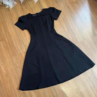 D903 เดรสแขนสั้นคอกลม ความยาว40นิ้ว