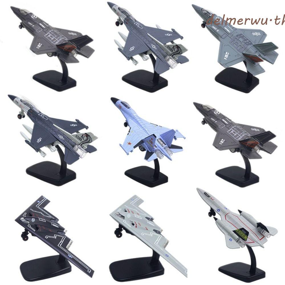 DELMERWU Fighter เครื่องบินของเล่น,เสียง Diecast Aviao เครื่องบินรุ่น,ตกแต่งโต๊ะ Pullback & Go F16 F