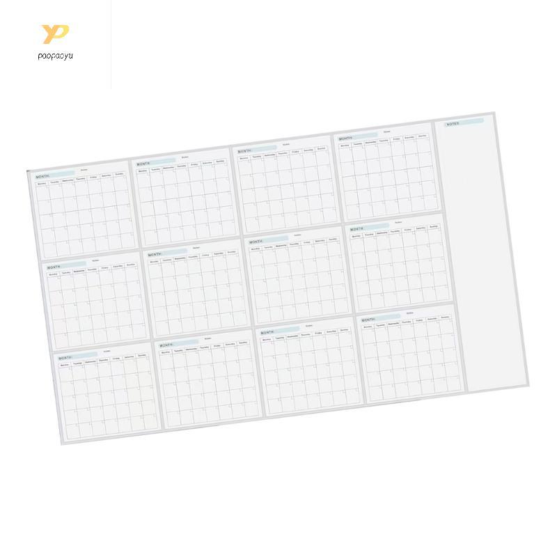 PPY Erasable Wall Calendar Planner Undated Full Year to View Calendar Yearly Planner