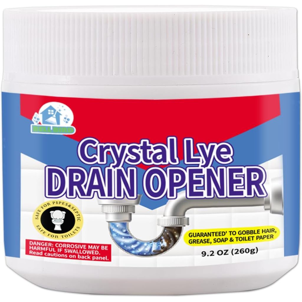 BELL Crystal Lye ท่อระบายน้ํา,Lye โซเดียม Hydroxide,Unclogs ห้องน้ําและอ่างล้างจาน, ท่อระบายน้ํา, ท่