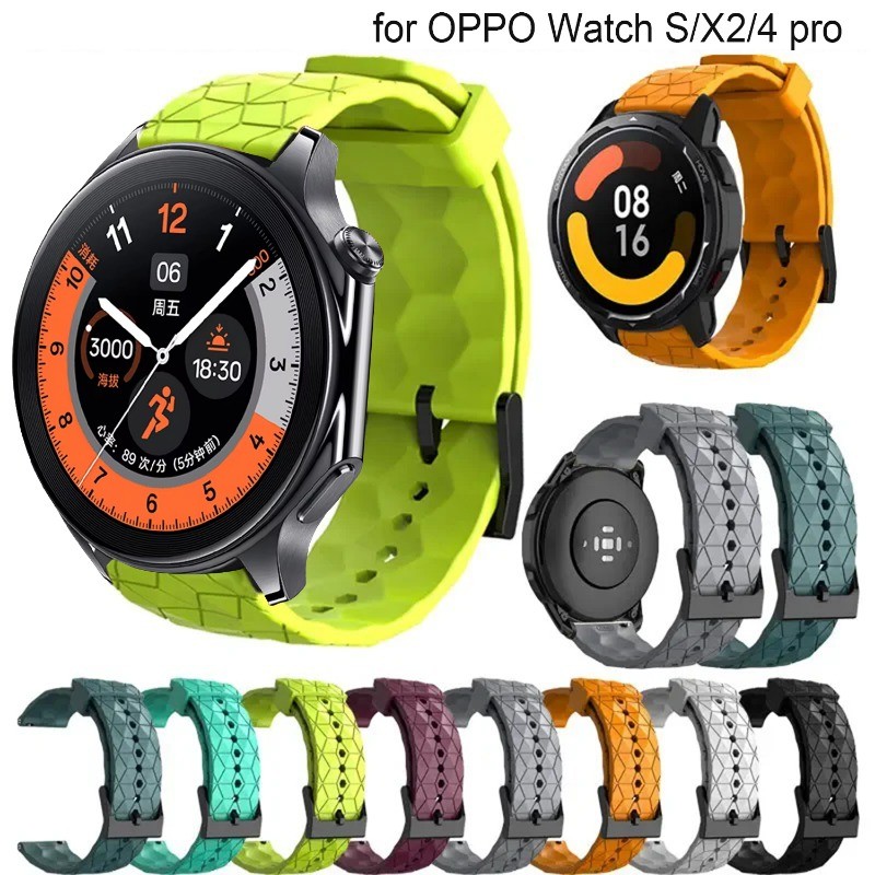 20 มม.22 มม.ซิลิโคนสําหรับOPPOนาฬิกาS/X/X2/X/4 ProกีฬาBreathable WatchbandสําหรับOneplusนาฬิกา3/2/2R/46 มม.สร้อยข้อมือ