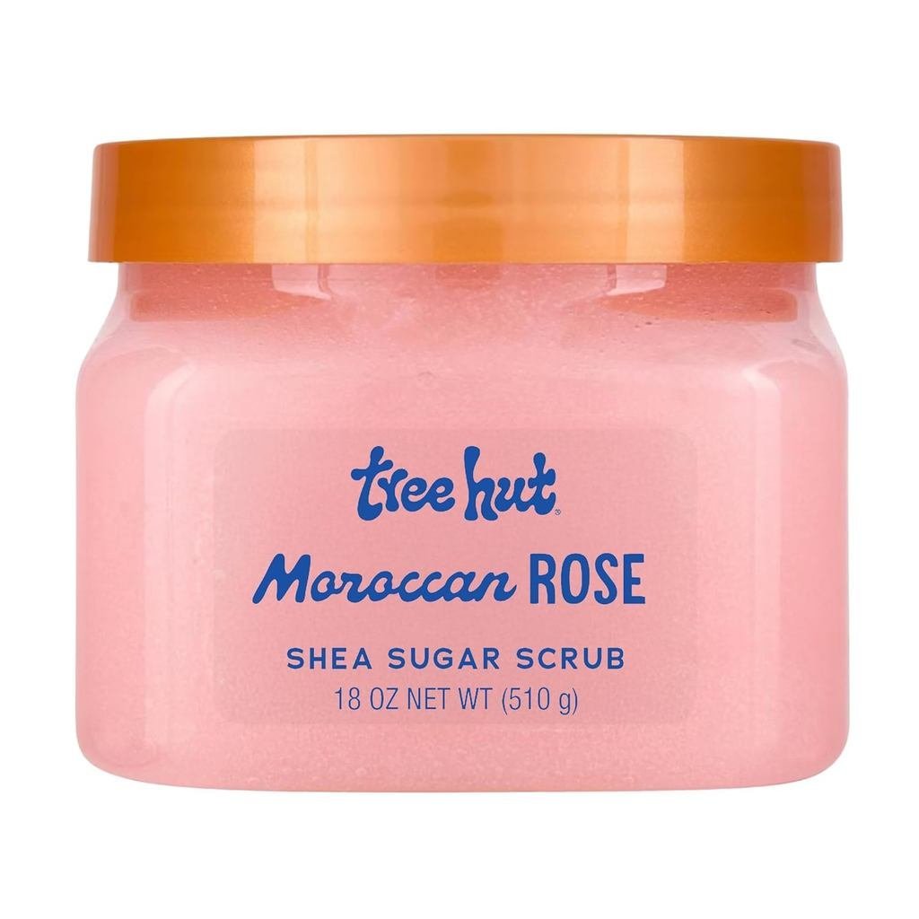 Tree Hut Moroccan Rose Shea Sugar Scrub, Exfoliating & Hydrating Body Scrub with Shea Butter & Essen