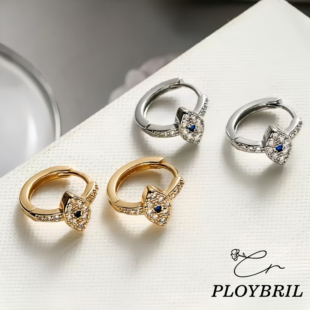 ใหม่ Evil Eyes Helix ต่างหูผู้หญิง Piercing Stud Earings สําหรับผู้หญิงชุด Hypoallergenic Silver Plated อุปกรณ์ E027
