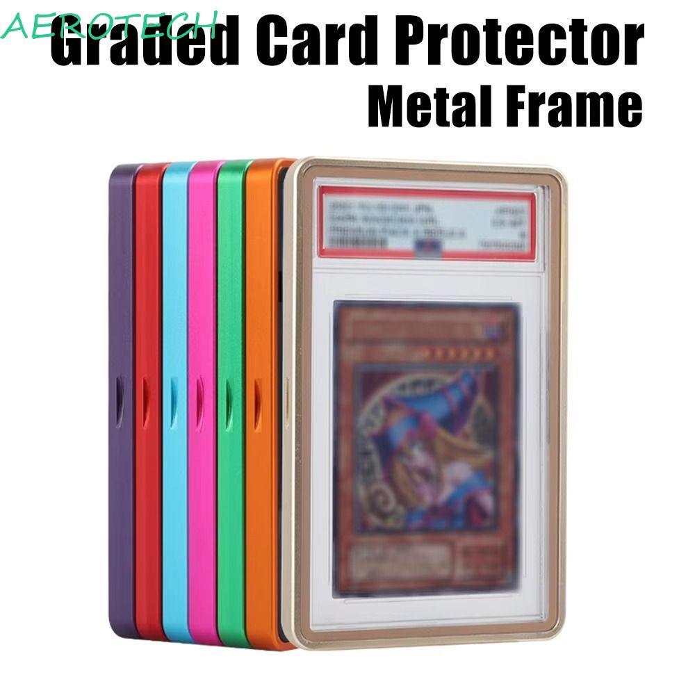AEROTECH PSA/CGC Card Case, Magnetic Closed Display Box Trading Card Magnetic Holder, Scratchproof Multicolor Aluminium Alloy Graded Cards Protect Table Storage Supplies
