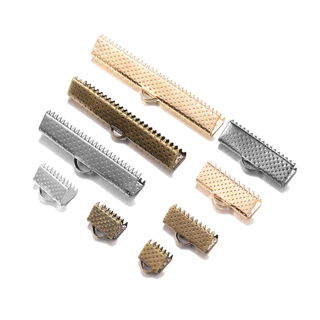 50ชิ้น ตัวปิดจบสายริบบิ้น 6-40mm สําหรับ DIY ทําสร้อยคอ สร้อยข้อมือสายหนัง เครื่องประดับ คุณภาพดี แข็งแรง