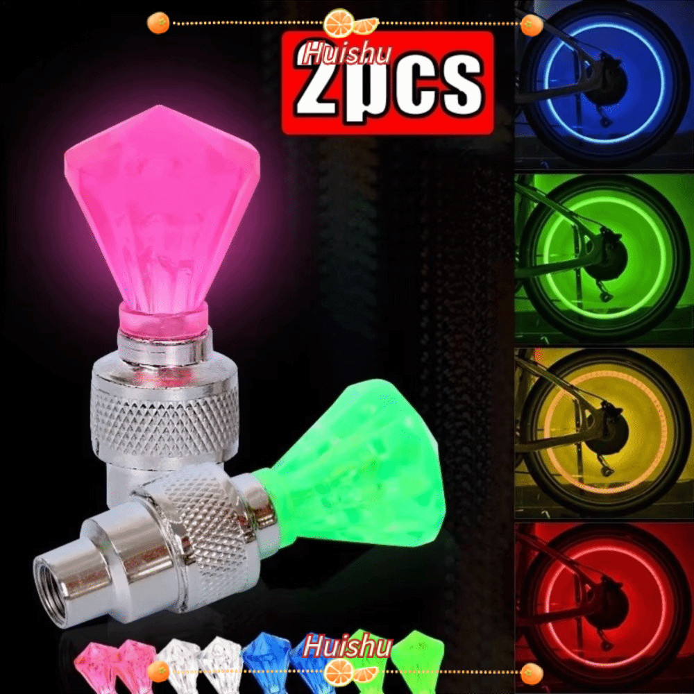 ไฟล้อจักรยาน LED 2 ชิ้น HUISHU ส่องสว่าง กันน้ำ สำหรับนักเรียนและผู้ขับขี่