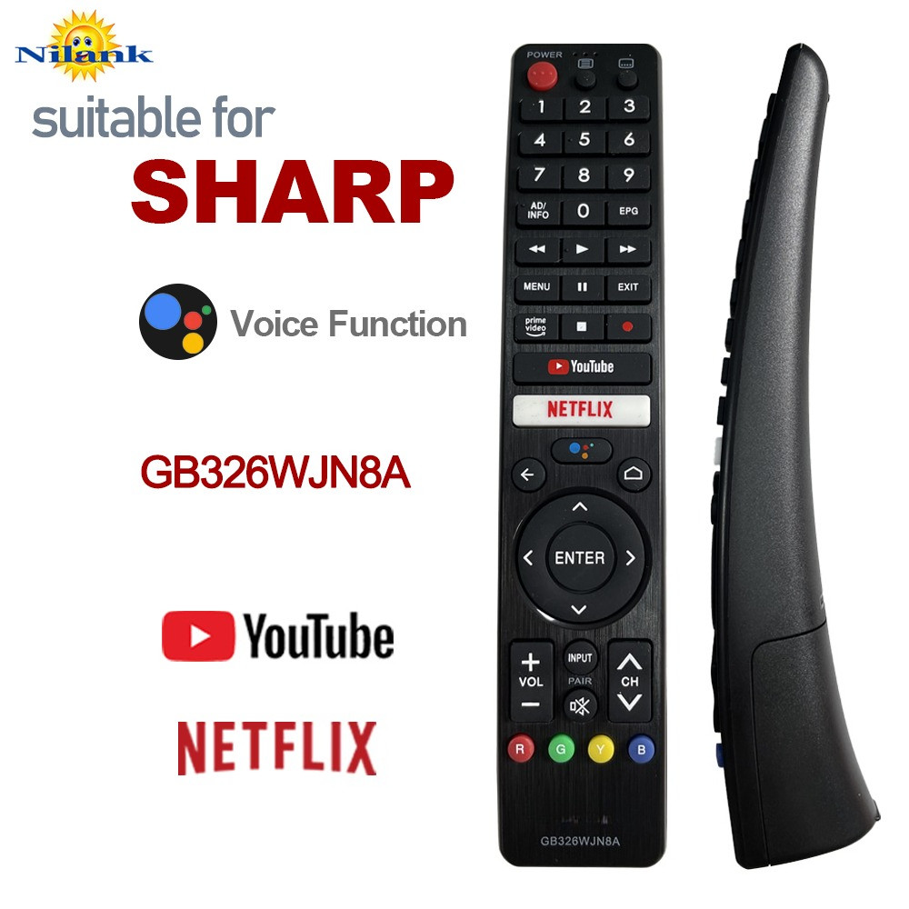 NiLANK Remote รีโมททีวีสมาร์ท Android SHARP Smart TV รุ่น GB326WJN8A ของแท้ (รองรับฟังก์ชันเสียงพูด)