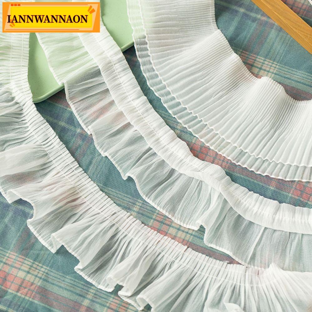 IANNWANAON Ruffled Lace Trims, ชีฟอง 2Yards ชีฟองลูกไม้ Trims, กว้าง 9-12 ซม. ผ้าชีฟอง