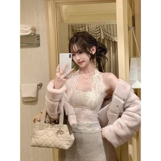 Elves พร้อมส่ง💟เสื้อคล้องคอ ซีทรูลายลูกไม้ มี3สี ใส่สบาย แมตทุกลุค เข้ากับทุกสถานที่ ใส่สบาย"FY2924"
