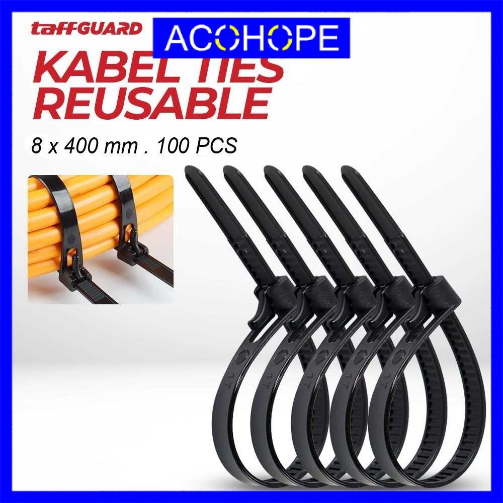 Afope Cable Ties Zip Cable Organizer นํากลับมาใช้ใหม่ได้ 8x400 มม. 100 ชิ้น - NL816