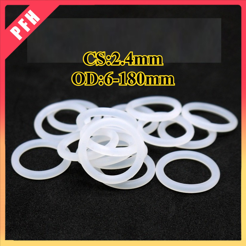 （ CS2.4mm*OD6-180mm）แหวนซีลซิลิโคนสีขาวซีลเกรดอาหารแหวนยางกันน้ําปะเก็นยืดหยุ่น ，ปะเก็นโอริง （ZH-PFH1) – โปรปัง