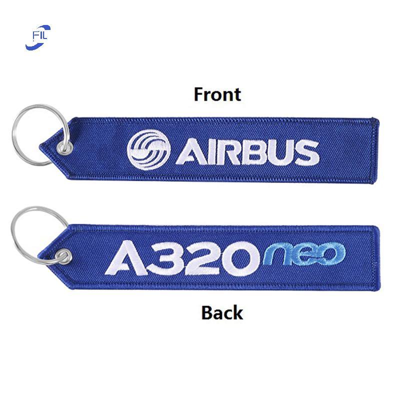FIL 1 PC Airbus พวงกุญแจสายรัดโทรศัพท์เย็บปักถักร้อย A320 การบิน Key แหวนสําหรับการบินของขวัญสายคล้อ