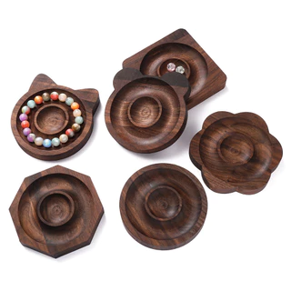 ถาดไม้ร้อยลูกปัด 10cm ไม้วอลนัท/ไม้สน/ไม้เผา สำหรับ DIY ทำสร้อยข้อมือ เครื่องประดับ อุปกรณ์คุณภาพดี