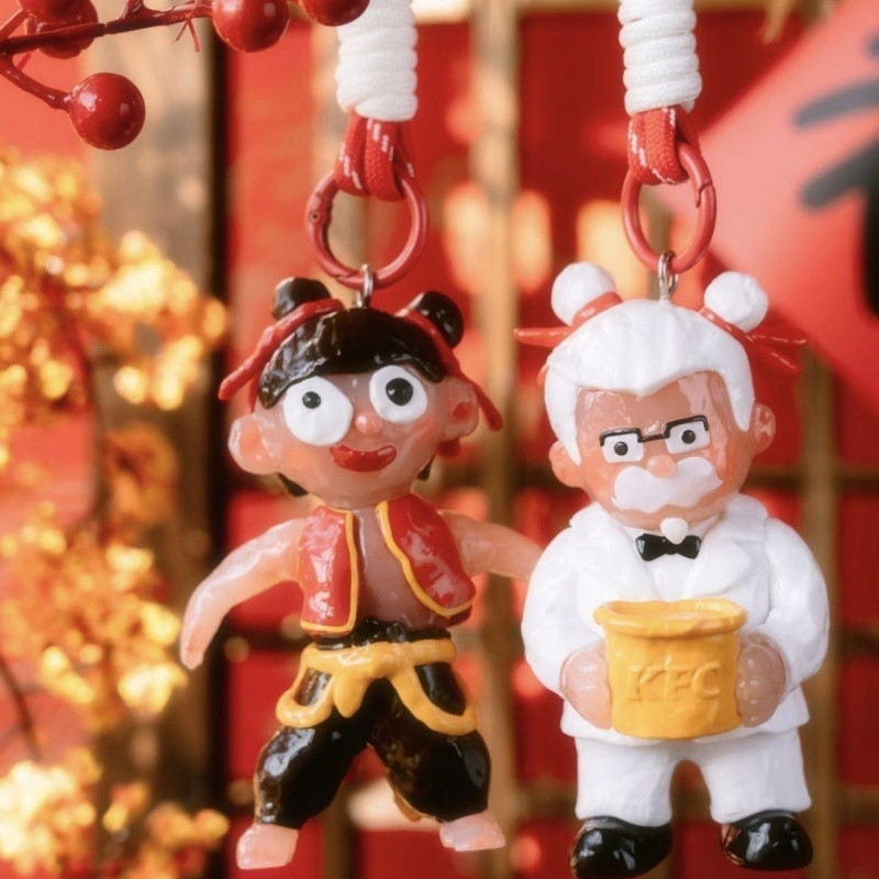 ราคาเข็ม จัดส่งในวันเดียวกัน KFC Nezha Co-Branded Nezha Crazy Pendant Toy Merchandise KFC Second Pen
