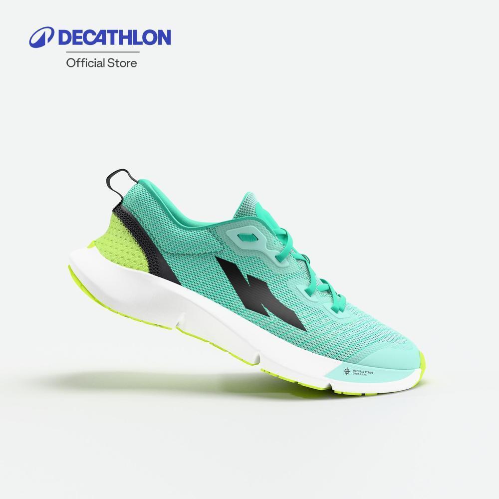 Decathlon Kids' Drop Running Shoes รองเท้าวิ่งแบบพื้นรองเท้าเสมอกันสำหรับเด็กรุ่น Kiprun Kn500 - Gre