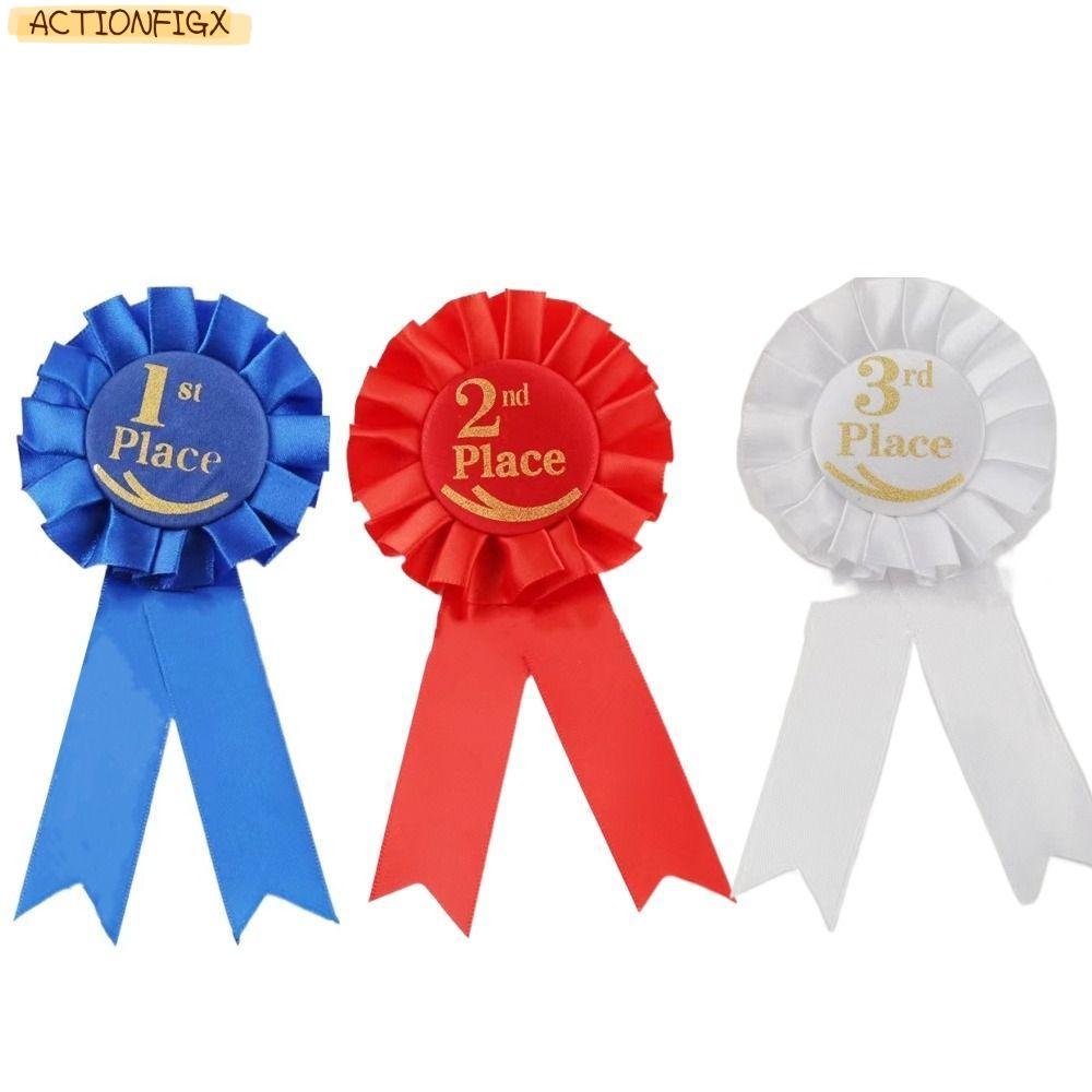 ACTIONFIGX Rosette Ribbon, Recognition Ribbons Blue,Red,White Ribbon Award Set, Ribbon Honorable
