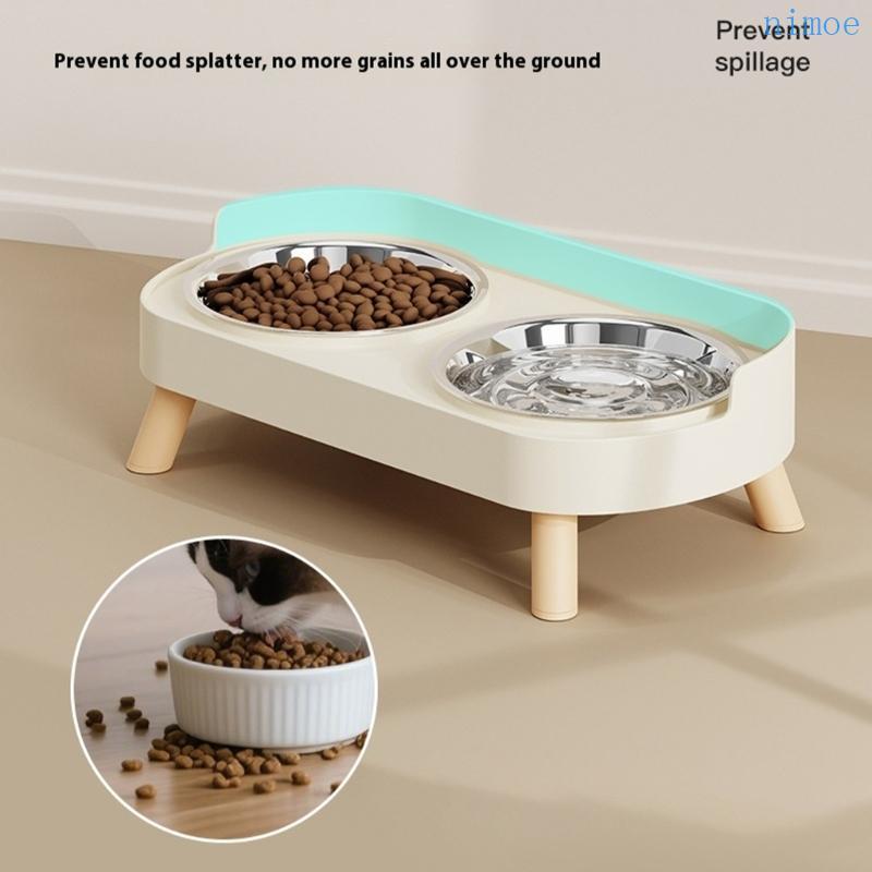Nio Pet Feeding Station พร้อมชามคู่ Splash Proof สําหรับขาตั้งให้อาหารสีสดใส Better Digestiveon