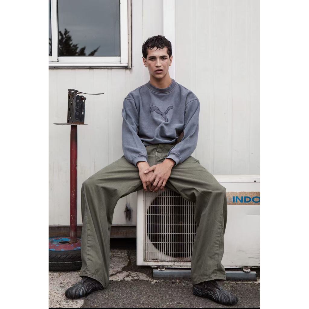 No faith studio Joint PM Talon Washed Denim Retro Thin Dot Casual Shoes