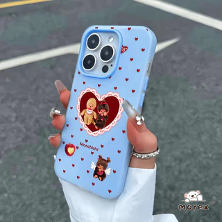 เคสไอโฟน15 16 เคส2in1ใสรูป ลายมอนจิจิฮิต สำหรับ IPhone 17 13 AIR 11 15 16 12 14 Pro Max XS XR X Max 7 14 16 Plus