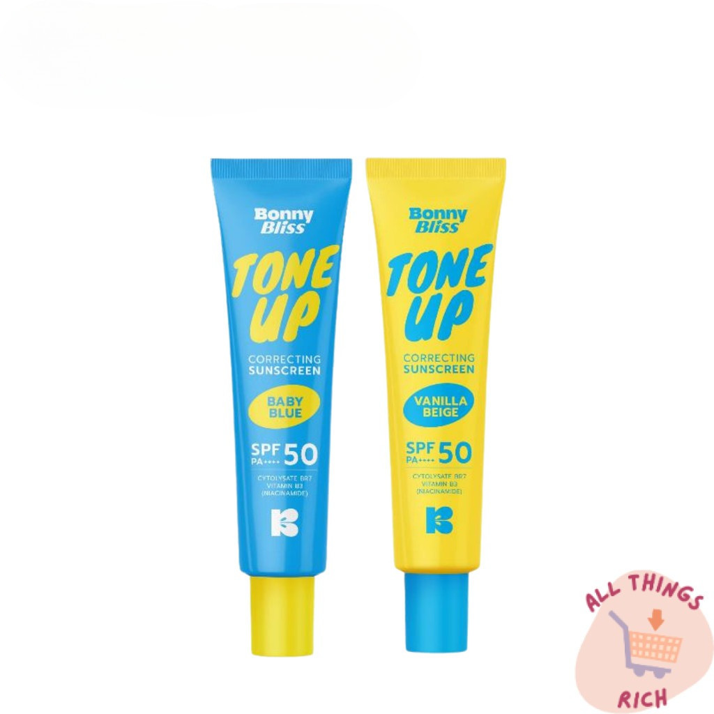 Bonny Bliss Tone Up Sunscreen บอนนี่ บลิส กันแดด โทนอัพ ปรับโทนผิว มี 2 เฉดสี SPF50 PA++++ ขนาด 30ml