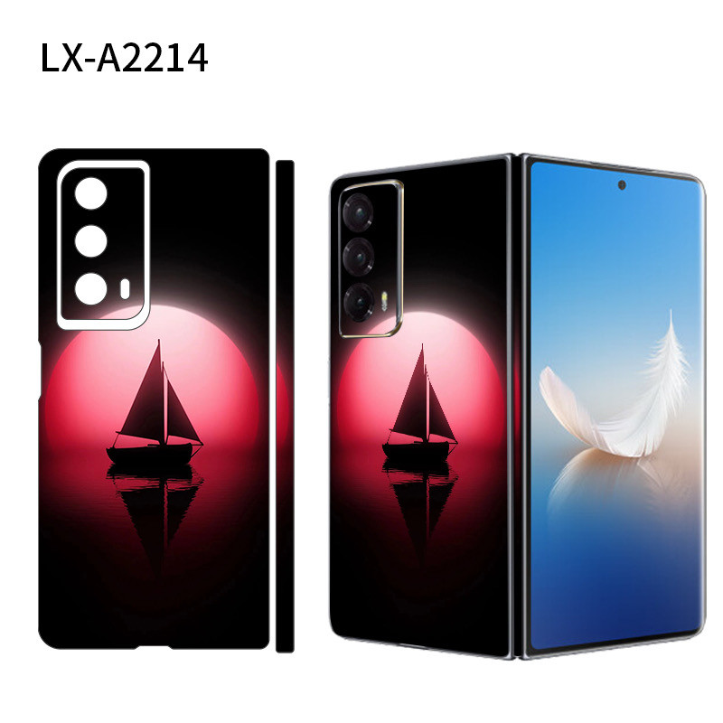 3M เต็มรูปแบบที่มีสีสันผิวสําหรับ Honor Magic VS2 V2 ฟิล์มกรณีรูปลอกผิว Aurora กลับครอบคลุม Protecto