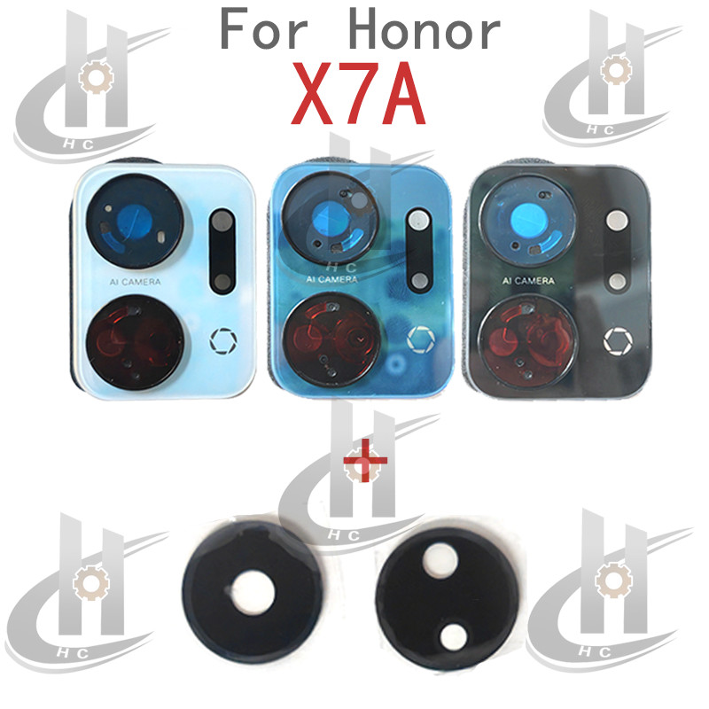 เลนส์กล้องด้านหลังสําหรับ Honor X7A RKY-LX1 RKY-LX2 RKY-LX3 เลนส์กล้องกรอบผู้ถือ Bezel แหวนกาวเปลี่ย