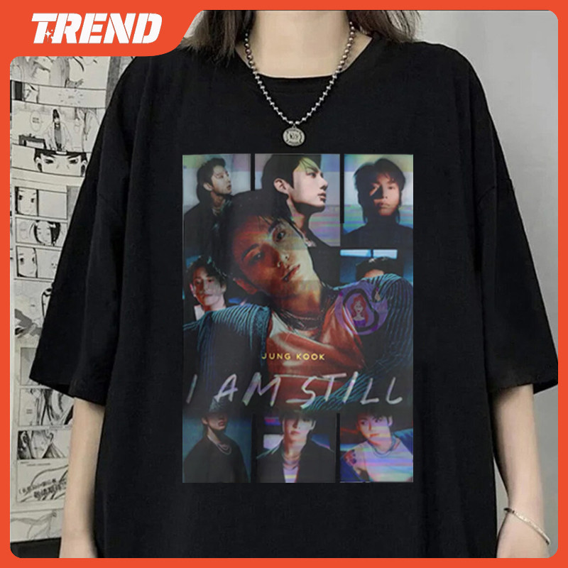 KPOP BANGTAN JUNGKOOK "I AM STILL" Merch เสื้อยืดผ้าฝ้าย Plus Size Vintage แฟชั่นเกาหลี